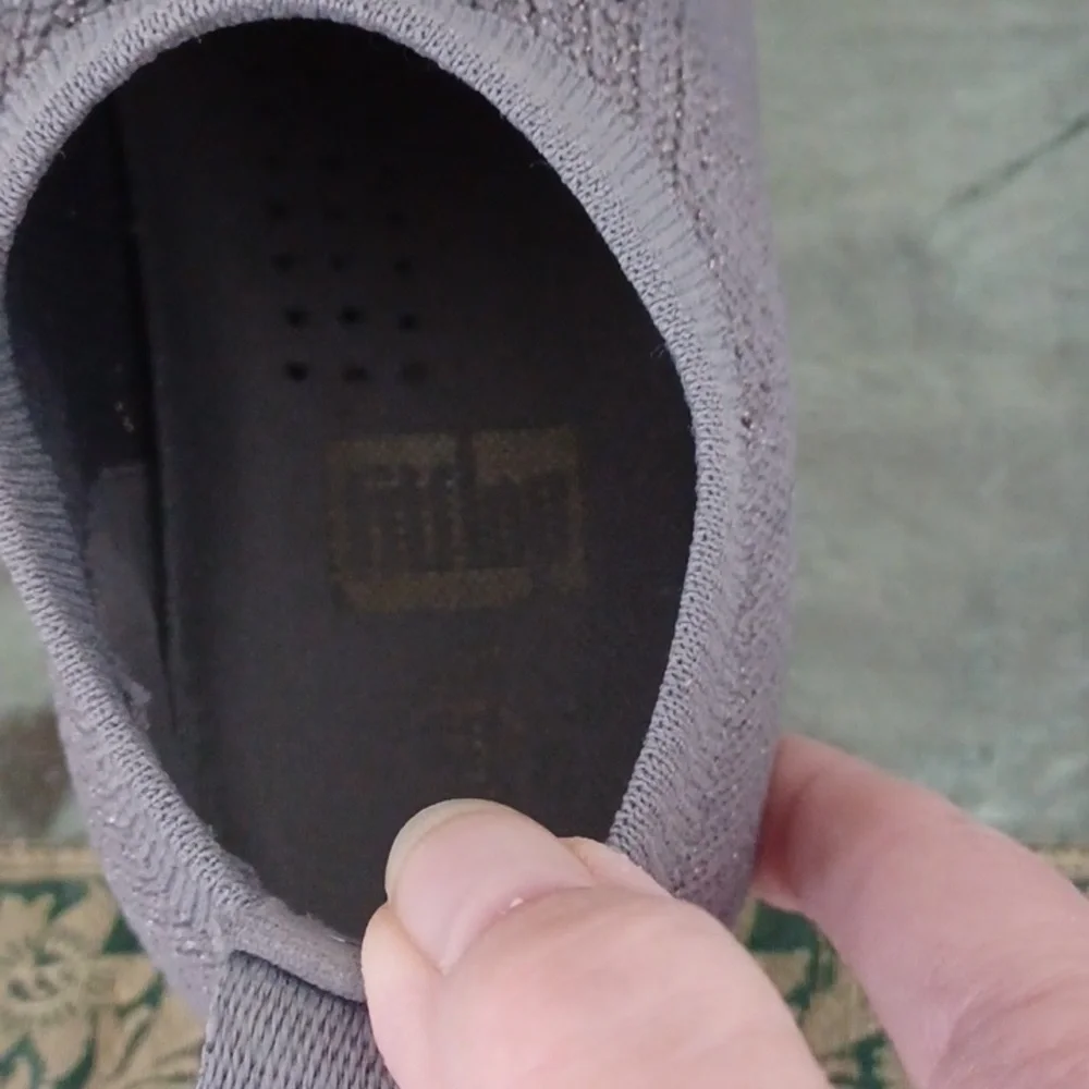 FitFlop Gray UberKnit High Top Slip-on Sneakers W-7